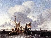 Ludolf Bakhuizen Ships on the Zuiderzee before the Fort of Naarden Germany oil painting artist
